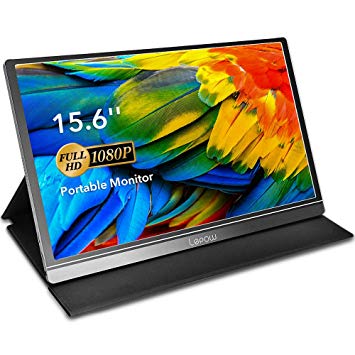 Portable Monitor, Lepow 15.6 Inch Computer Display 1920×1080 Full HD IPS Screen USB C Gaming Monitor with Type-C Mini HDMI for Laptop PC MAC Phone Xbox PS4, Include Smart Cover & Screen Protector
