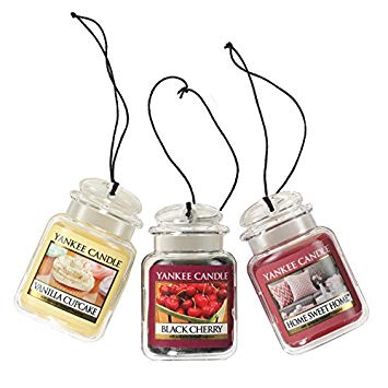 Yankee Candle Car Jar Ultimate Hanging Air Freshener 3-Pack (Vanilla Cupcake, Black Cherry, and Home Sweet Home)