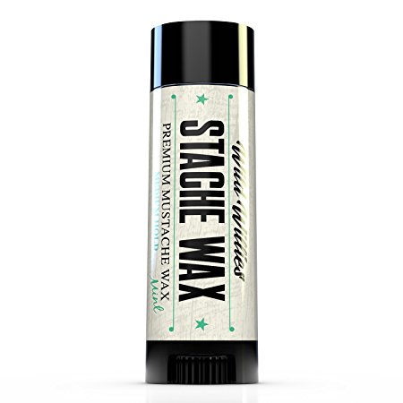 Wild Willies Mustache Wax TO GO Cool Mint .25 oz - The Only Hard Wax with 7 Natural Organic Ingredients for All Day Hold While Treating Your Mustache at the Same Time