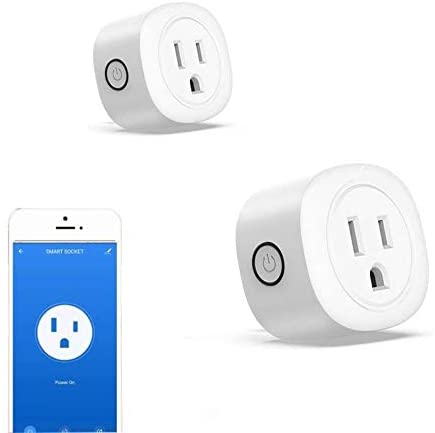 Smart Plug,2 Pack Mini WiFi Smart Outlet Compatible with Alexa Echo Google Home TFTTT Voice Control APP Remote Control Your Home Appliances, Timer, No Hub Required, FCC CE Certificated, White