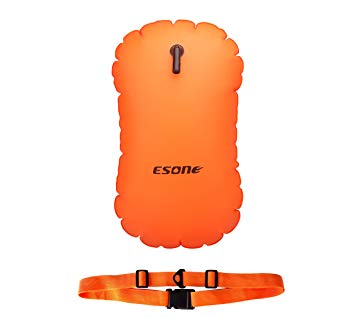 ESONE Swim Buoy - Swim Safety Float and Dry Bag for Open Water Swimmers Triathletes Snorkelers Surfers Safe Swimming Training 15L