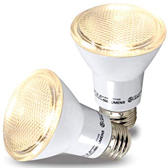 AmeriLuck PAR20 LED Light Bulbs, Dimmable Spot Light 40˚ Beam Angle, 500  Lumens, 7W, 50W Equivalent, CRI 80 , UL Listed, Glass Filter, Wet Rated (3000K|Warm White, 2 Pack)