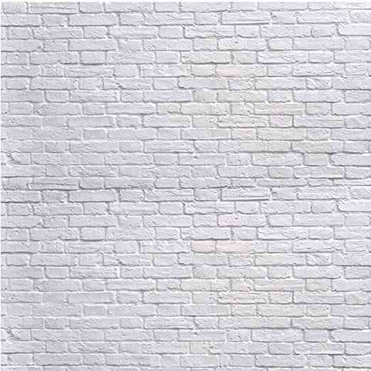 SJOLOON White Brick Wall Backdrop White Brick Photo Backdrop Thin Vinyl Photography Backdrop Background Studio Prop 10931 (8x8FT)