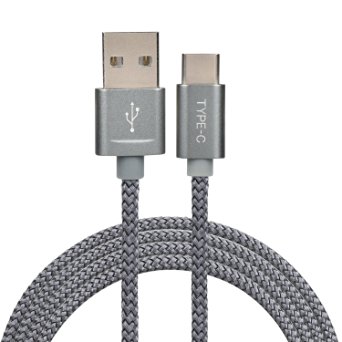 Alegant USB-C to USB 3.0 Cable, (6.6ft) Durable Braided USB C Cable, High Speed USB 3.0 A Male to Type C Sync and Charging Cables with 56k Resistor (Grey)