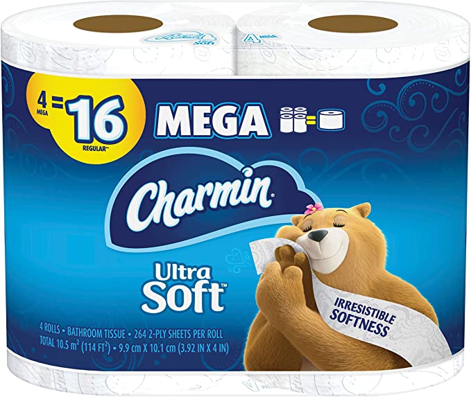 Charmin Ultra Soft Bathroom Tissue, White 4 per Pack