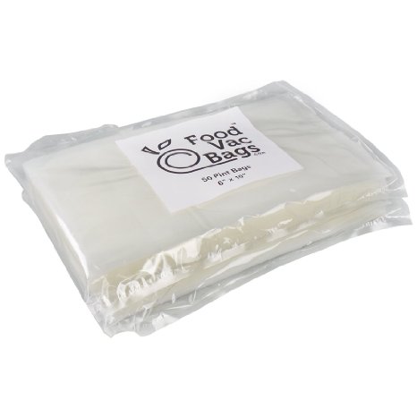 100 FoodVacBags 6X10 Pint Size 4 mil Vacuum Sealer Bags Commercial Grade Foodsaver Type