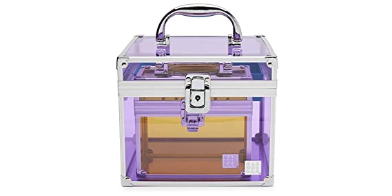 Caboodles Miami beat - prima donna | costmetic storage case & organizer, Purple Tint Train Case With/ Yellow Bonus Case