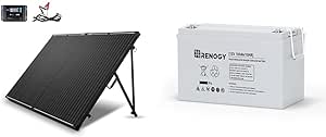 Renogy 200W 12V Portable Solar Panel Kit with 20A Controller, 100W Foldable Solar Panels and Deep Cycle 12V 100Ah AGM RV Battery