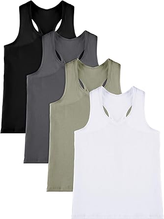 4 Pieces Girls Dance Tank Tops Racerback Crop Tank Tops Sleeveless Top for Gymnastics and Dancewear