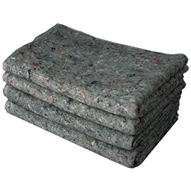 Triplast Pack of 4 x Removal Blankets (150cm x 200cm) | Heavy Duty Wool Mix Fabric Blanket | Ideal for Furniture Protection, Transit Van Use, Moving, Packing & Storage
