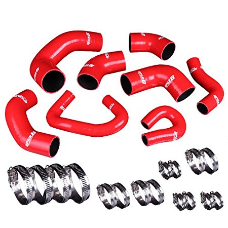 Upgr8 U8914-38 High Performance 4-ply Red Turbo&heater Silicone Hose Kit