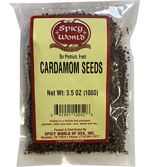 Spicy World Cardamom Seeds (Decorticated) 3.5 Ounce Bag