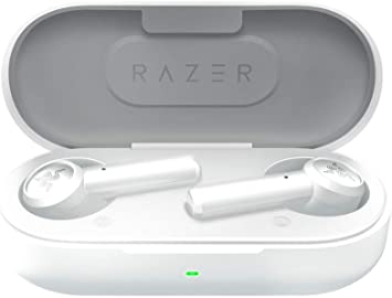 Razer Hammerhead True Wireless Bluetooth Gaming Earbuds: 60ms Low-Latency - IPX4 Water Resistant - Bluetooth 5.0 Auto Pairing - Touch Enabled - 13mm Drivers - Mercury White