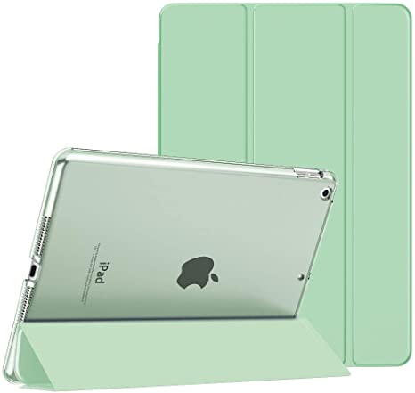 MoKo Case Fit New iPad 9th Generation 2021/8th Generation 2020/7th Gen 2019, iPad 10.2 Case - Slim Smart Shell Stand Cover with Translucent Frosted Back Protector, Green(Auto Wake/Sleep)