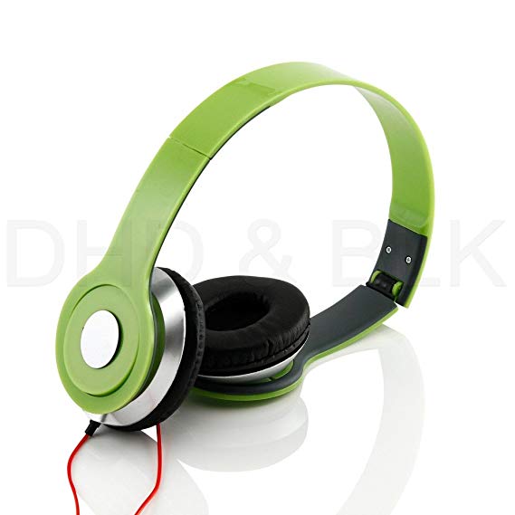 HeadGear 3.5mm Foldable Headphone Headset for Dj Headphone Mp3 M Pc Tablet Music Video and All Other Music Playersp (Green)