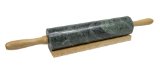 Fox Run Marble Rolling Pin and Base Green