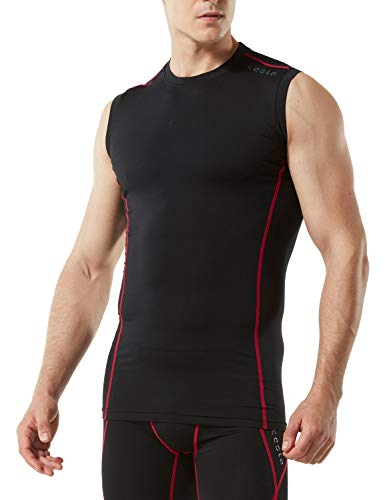 Tesla Mens R Neck Sleeveless Muscle Tank Dry Compression Baselayer MUA05/75