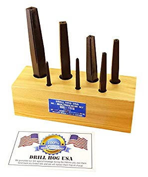 Drill Hog 7 Pc Square Easy Out Set Round Screw Extractor