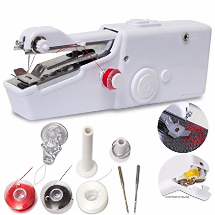 Portable Sewing Machine, Mini Sewing Professional Cordless Sewing Handheld Electric Household Tool - Quick Stitch Tool for Fabric, Clothing, or Kids Cloth Home Travel Use