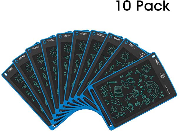 Mafiti 10 Pack LCD Writing Tablet 8.5 Inch Electronic Drawing Pads for Kids Portable Ewriter Doodle Board Blue