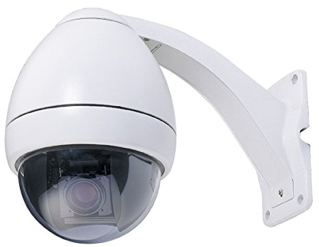 Cop Security 15-CD523W-S223 Indoor/Outdoor Day/Night PTZ Camera with ICR and 23X Samsung Zoom (White)