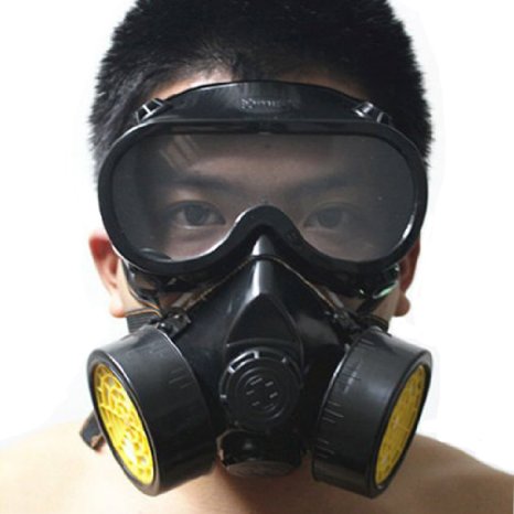 Vktech Halloween costume Mask Industrial Gas Chemical Anti-Dust Respirator Mask Goggles Set