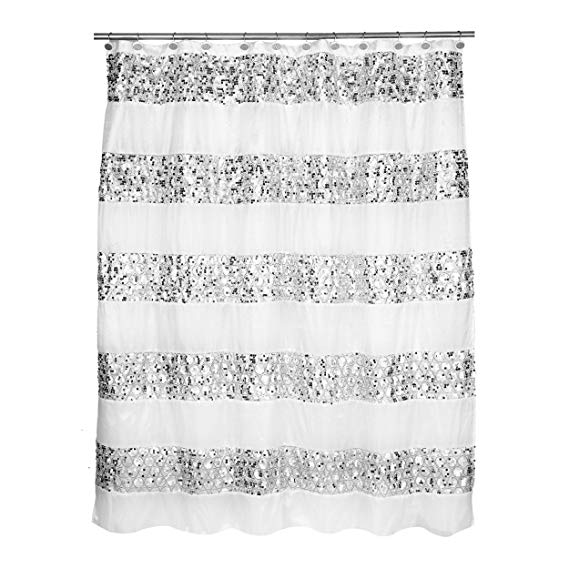 Popular Bath Shower Curtain, Sinatra Collection, White