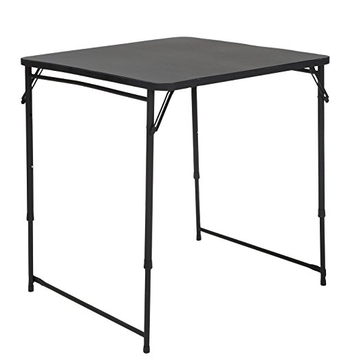 Cosco Products 34" Square Adjustable Height PVC Top Table, Black