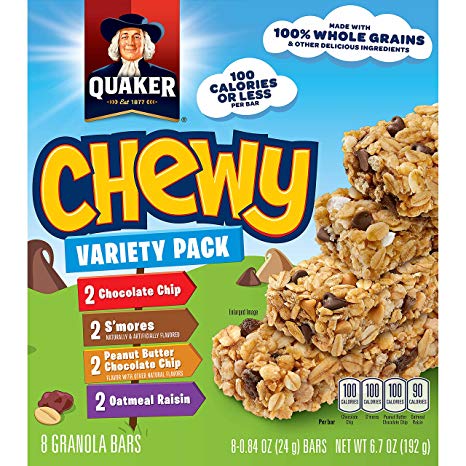 Quaker Chewy Granola Bars, Variety Pack, 8 Count