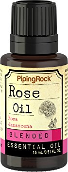 Piping Rock Rose Essential Oil Blend 1/2 oz (15 ml) Dropper Bottle Rosa Damascena Therapeutic Grade