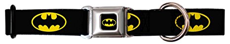 Buckle-Down Batman Batman SeatBelt Buckle Dog Collar - Large 15""-26""