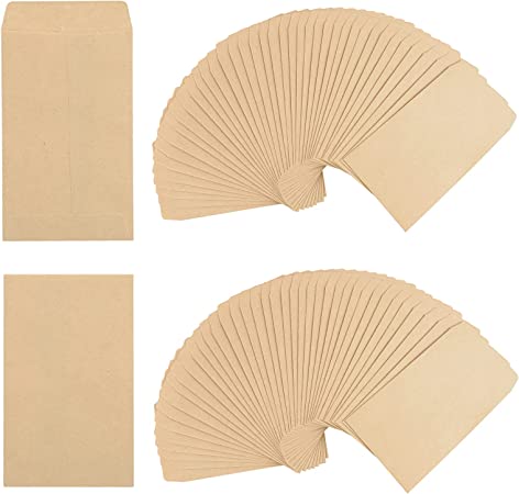 80Pcs Small Coin Envelopes, 6 x 11cm Self Seal Kraft Paper Seed Envelopes Money Coin & Small Parts Envelopes Mailing Envelopes for Gift,Thanks,Invitation,Birthday,Packing Small Items, Wages, Coins