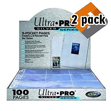 Ultra Pro 9-Pocket Silver Series Pages for Standard Size Cards, 2 Pack