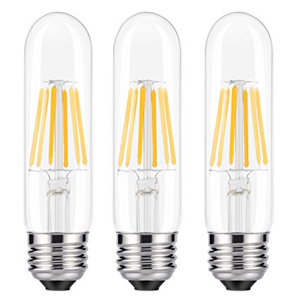 Dimmable Edison Led Tubular Bulb T10, Kohree 6W Vintage Led Filament Light Bulb 60W Incandescent, 2700K Soft White, E26 Medium Base Lamp Bulb for Display Cabinet Showcase Piano