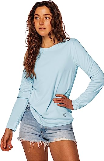 Vapor Apparel Women's Repreve UPF 50  UV Sun Protection Long Sleeve Performance T-Shirt for Outdoor Lifestyle & Sports