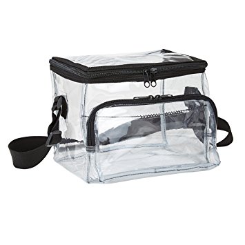 Medium Clear Lunch Bag / Lunch Box with Adjustable Strap and Front Storage Compartment