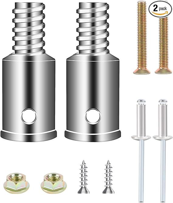 3/4" (0.8") Threaded Tip Replacement,Ultra Threaded Tip Repair Kit Metal Threaded Handle Tips for Wood or Metal Poles Handle Replacement Extension Pole Adapter for Mop,Broom,Household Cleaning Tools