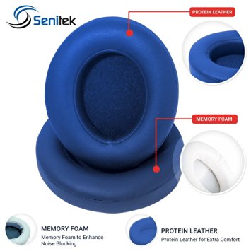 Studio 2 Memory Foam Ear Cover - Protein Leather Replacement Parts Ear Cushion Pads Earpads Ear Cups for Beats Studio 2.0 Wired / Studio 2.0 Wireless B0500 / B0501 Headphone - Blue
