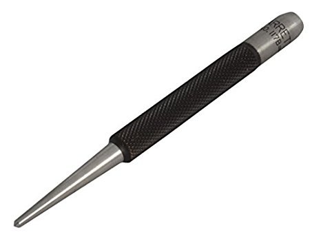 Starrett 117B Center Punch With Round Shank, 4" Length, 3/32" Tapered Point Diameter