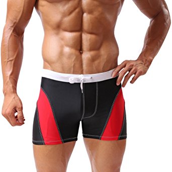 Baleaf Men's Square Cut Boxer Brief Gradient Color Swimwear