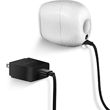 WILLBOND Quick Charge 3.0 Power Adapter with 15 ft/ 4.6 m Weatherproof Cable for Arlo Pro and Arlo Pro2, No Need to Change the Batteries (Black)
