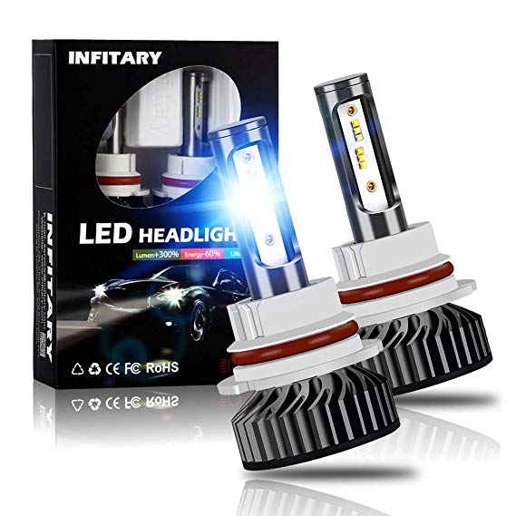 ALUNAR H4/H7 LED Headlight Bulbs Hi/Lo Beam 12V Auto Headlamp Dual Beam Head Light Hi/Lo 72W 6500K 8000LM Extremely Super Bright COB Chips Infitary Replacement Lights All-in-one Conversion Kit for Car 1 Pair (9007 ZES Hi/Lo)