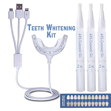 Oraglow 44% Carbamide Teeth Whitening Kit 6 ml Gel USB LED Light