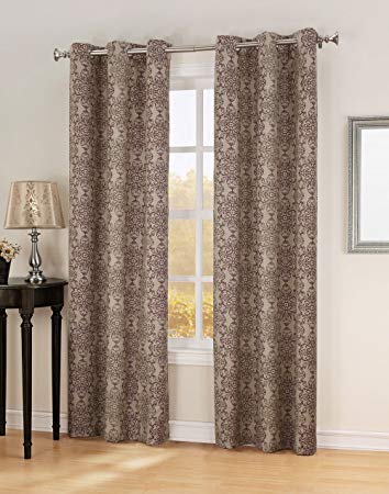 Sun Zero Ravi Thermal Lined Energy Efficient Curtain Panel, 40" x 84", Wine Red