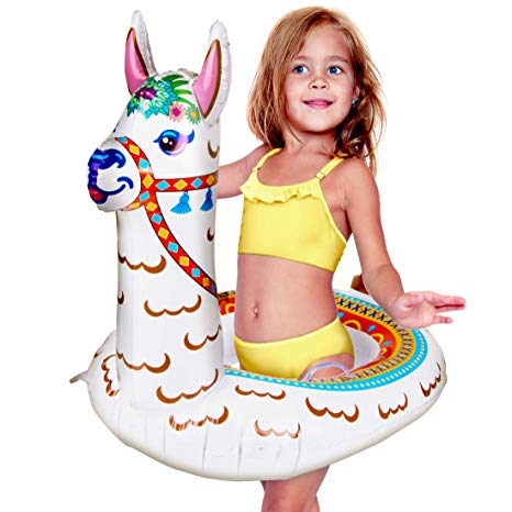 Pool Floats for Kids - Llama Pool Float, Baby Floaties for Toddlers and Kids w/ 27 Inch Tall Inflatable Pool Toys for Swimming Pool, Beach, Lake
