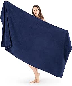 Nine West - Premium Turkish Jumbo Bath Sheet, 100% Turkish Cotton, Quicky Dry, Highly Absorbent & Ultra Comfy Bath Towel Sheets for Hotel & Spa | 40"x80" | (Navy)