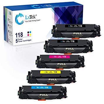 LxTek Compatible Toner Cartridge Replacement for Canon 118 CRG118 to use with ImageCLASS MF8580Cdw MF8380Cdw MF8350Cdn MF726Cdw MF729cdw LBP7660Cdn Printer (2 Black, 1 Cyan, 1 Magenta,1 Yellow,5 Pack)