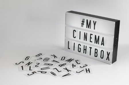 My Cinema Lightbox - Battery Powered LED Cinematic Lightbox with Interchangeable Letters, Numbers and Characters