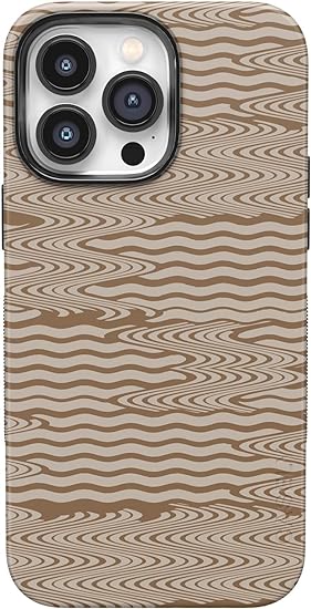 Casely iPhone 14 Pro Case | Mocha Ripple | Brown Waves | Compatible with MagSafe