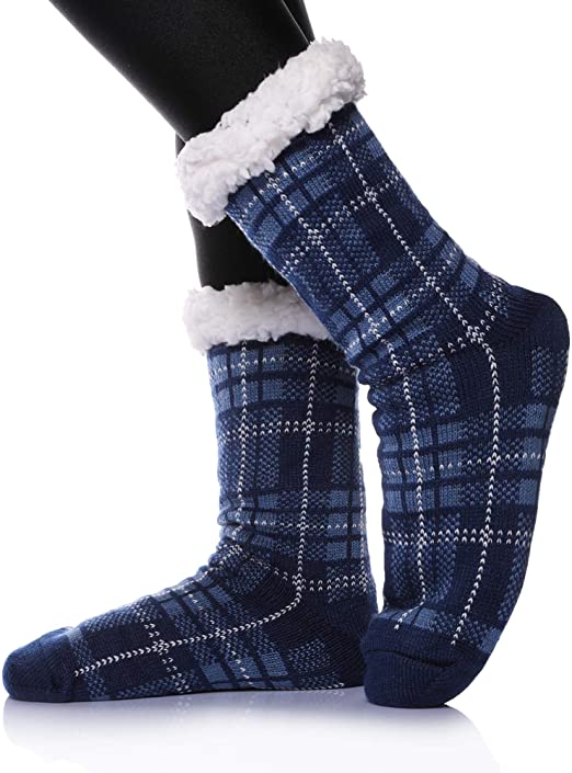 Women's Soft Warm Fuzzy Slippers Fleece Lining Thick Thermal Winter Chirstmas Gift Home Socks